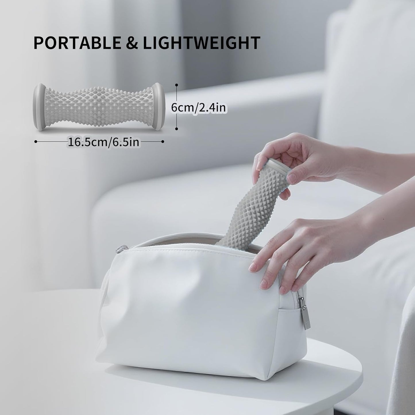 Foot Roller Massager for Plantar Fasciitis Relief, Portable Silent Deep Tissue Massager Tool for Arch and Heel Pain-Blue