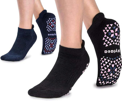 Hylaea Unisex Non Slip Socks with Grip for Yoga, Hospital, Pilates, Barre | Ankle, Cushioned