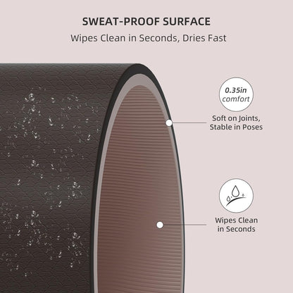 ILILI large Yoga Mat, Thick Soft Exercise Mat for Home Gym, Anti-Tear Cushioned Mat for Men Women, 76"x32.7"x0.35" for Stretching, Pilates&Fitness Workouts