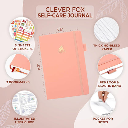 Clever Fox Self-Care Journal – Daily Reflection Notebook – Mental Health & Personal Development Planner, Meditation & Mood Log, A5 (Turquoise)