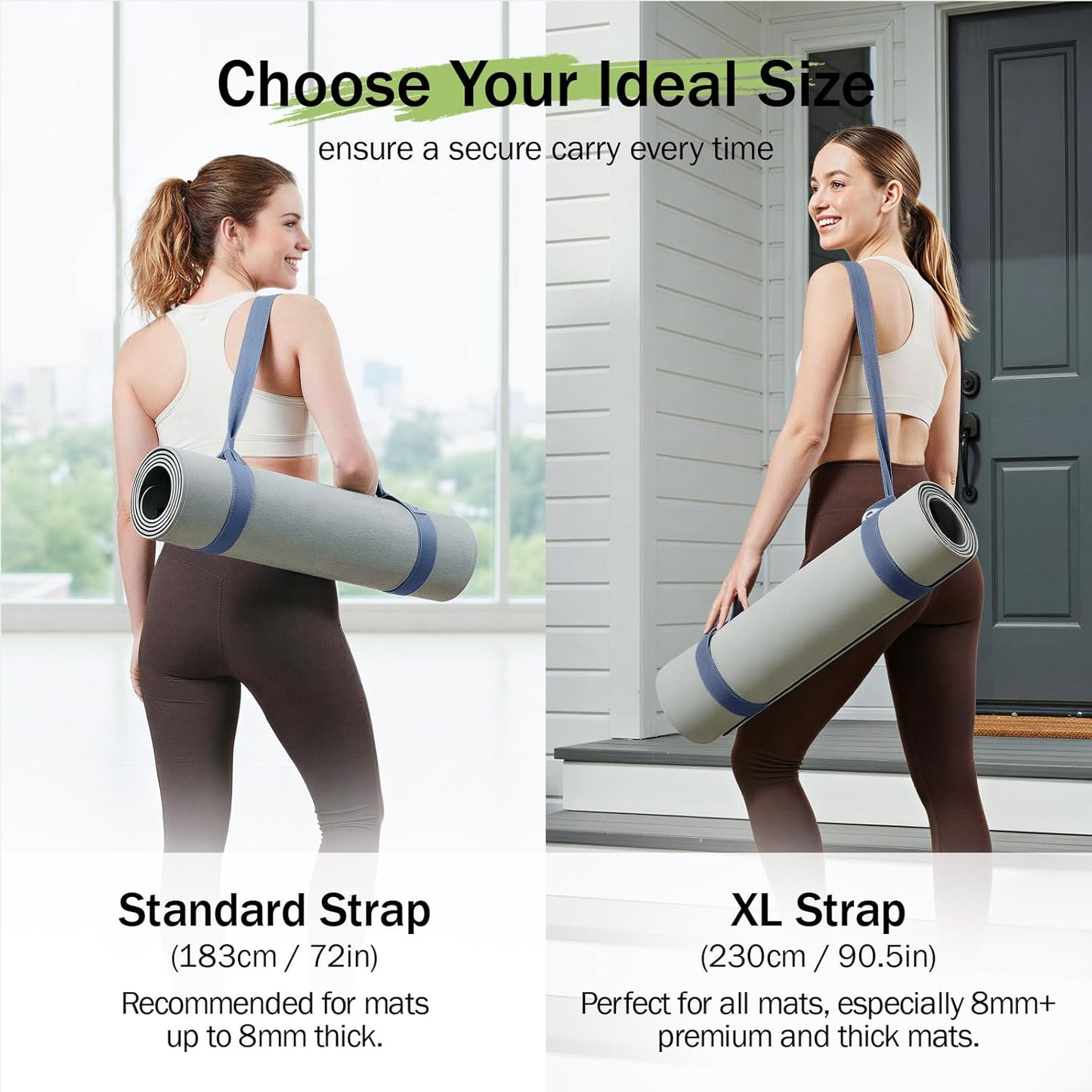 Slim Panda 2-Pack Yoga Mat Straps, Adjustable Yoga Mat Straps, Yoga Mat Storage Straps (Yoga mat not included)