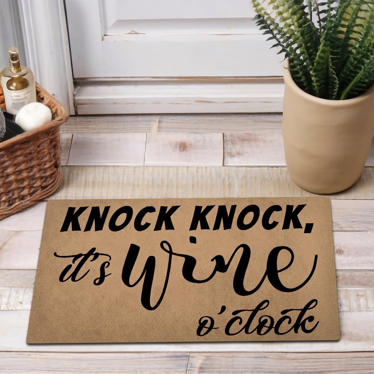 MELODADDY Funny Welcome Doormat Front Door Decor Rugs with Rubber Back 30"(L) x 18"(W) Personalized Matt Outside Entrance (Leave Your Worries At the Door Yoga Meditation Namaste)