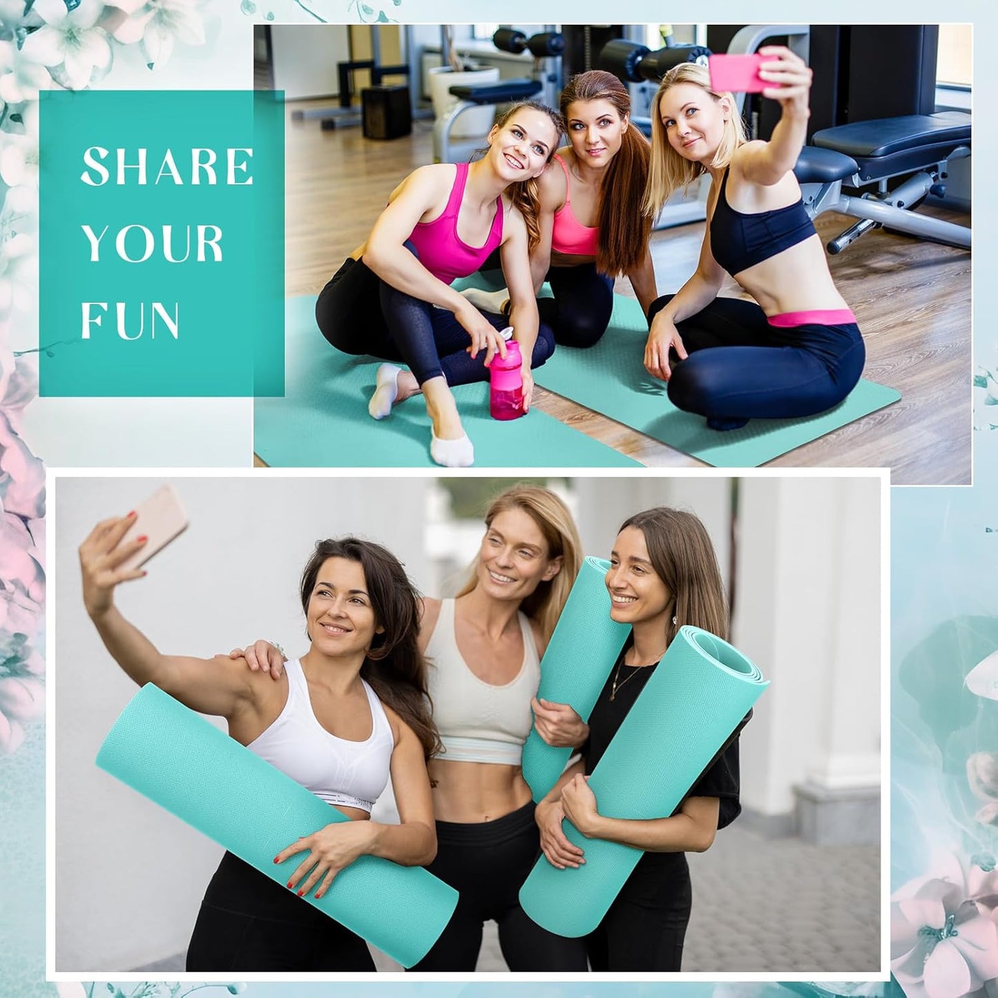 Timgle 12 Pack Yoga Mat Bulk, 4mm Thick Extra Long Sports Mat Anti Slip Tear Resistant Yoga Exercise Set for Fitness Stretching Home Workout Gym and Studio