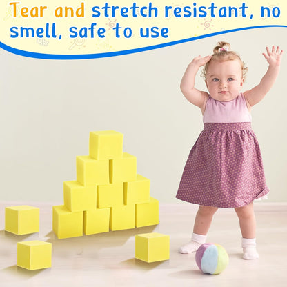 Treela Foam Pit Blocks, Foam Gym Cubes, 4 x 4 x 4 in Protective Trampoline Padding for Gymnastics, Parkour Courses, Trampoline Arenas, BMX