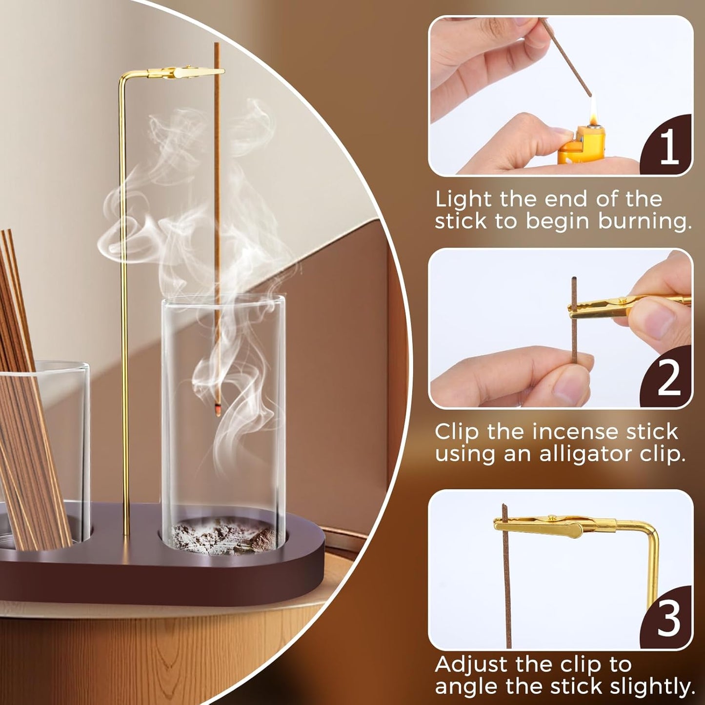 2 Pack Incense Holder, Incense Burner, Insence-Stick Holder Mess-Free Incense Burner Holder, Ideal for Meditation, Yoga, Relaxation, and Home Decor - Anti-Ash Flying