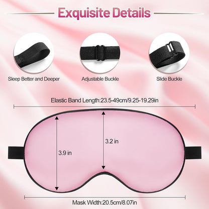 Sleep Mask, Silk Eye Mask for Sleeping with Adjustable Strap, Satin Blackout Sleeping Eye Mask for Men&Women, Comfortable Blindfold Eyeshade for Night Sleep(Black)