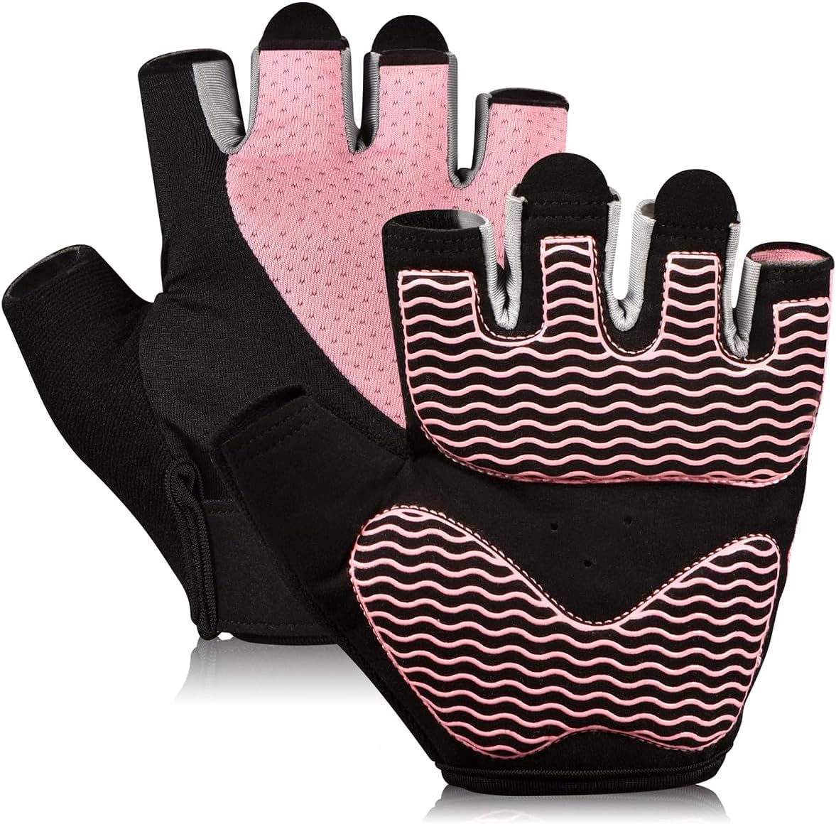sunnex Workout Gloves for Women - Breathable Weight Lifting Gloves with Non-Slip Silicone Padding, Fingerless Gym Gloves for Cycling, Rowing, Pull Ups & Training (4 Sizes)