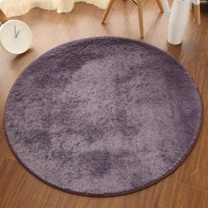 Plush Round Rug Soft Indoor Modern Area Rugs Yoga Mat for Children Bedroom Home Decor Nursery Grey 2 Feet