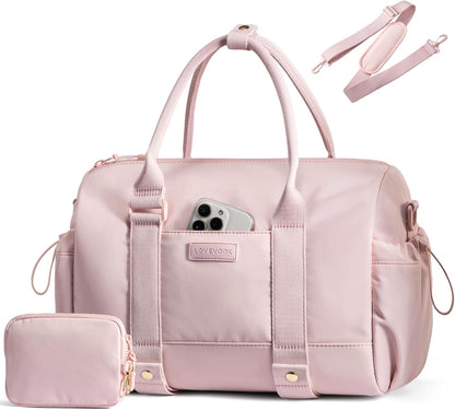 LOVEVOOK Small Gym Bag for Women with Yoga mat Holder, Mini Duffle Bag for Travel with Wet Pocket, Overnight Personal Item Bags, Lightweight Carry on Weekender Duffel for Workout, Dance, Ballet
