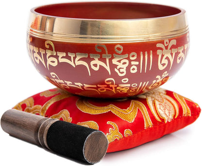 Tibetan Singing Bowl Set - Authentic Handcrafted Mindfulness Meditation Holistic Sound 7 Chakra Healing by Himalayan Bazaar (Turquoise)