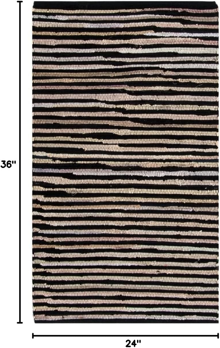 SAFAVIEH Area Rug 3x5 - Rag Rug Collection - Blue & Multi, Handmade Cotton, Boho Stripe Pattern, Ideal for Entryway, Living Room, Bedroom, Dining Space (RAR130B)
