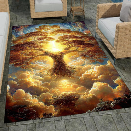 Tree of Life Rug for Living Room Bedroom – Yggdrasil Viking Area Rug Soft Non-Slip Carpet for Indoor Home Décor (Tree of Life Rug 05)