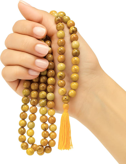 Amazing Gemstone 108 Beads Handmade Mala (Knotted, Rudraksha) - Colors B