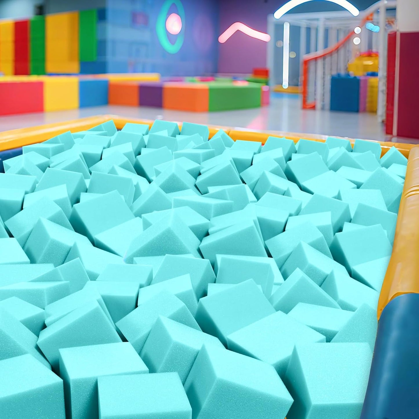 24PCS Foam Cubes 5"x5"x5"- Foam Pit Blocks Set, Soft Stacking Blocks for Indoor Games,Trampolines, Gymnastics, Parkour & Action Sport (6 Colors)