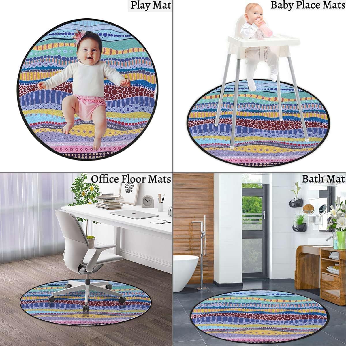 Emerald Fern Green Round Area Rugs,Indoor Throw Runner Circle Rug Entryway Doormat Floor Carpet Pad Yoga Mat for Bedroom Living Room Circuit Board Diagram Diameter 39.4 in