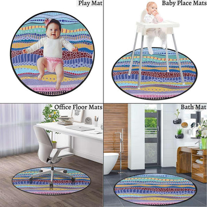 Emerald Fern Green Round Area Rugs,Indoor Throw Runner Circle Rug Entryway Doormat Floor Carpet Pad Yoga Mat for Bedroom Living Room Circuit Board Diagram Diameter 39.4 in