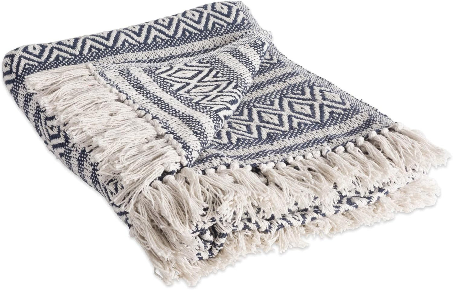 DII Global Diamond Stripe Woven Throw, 50x60-Inch, Mineral