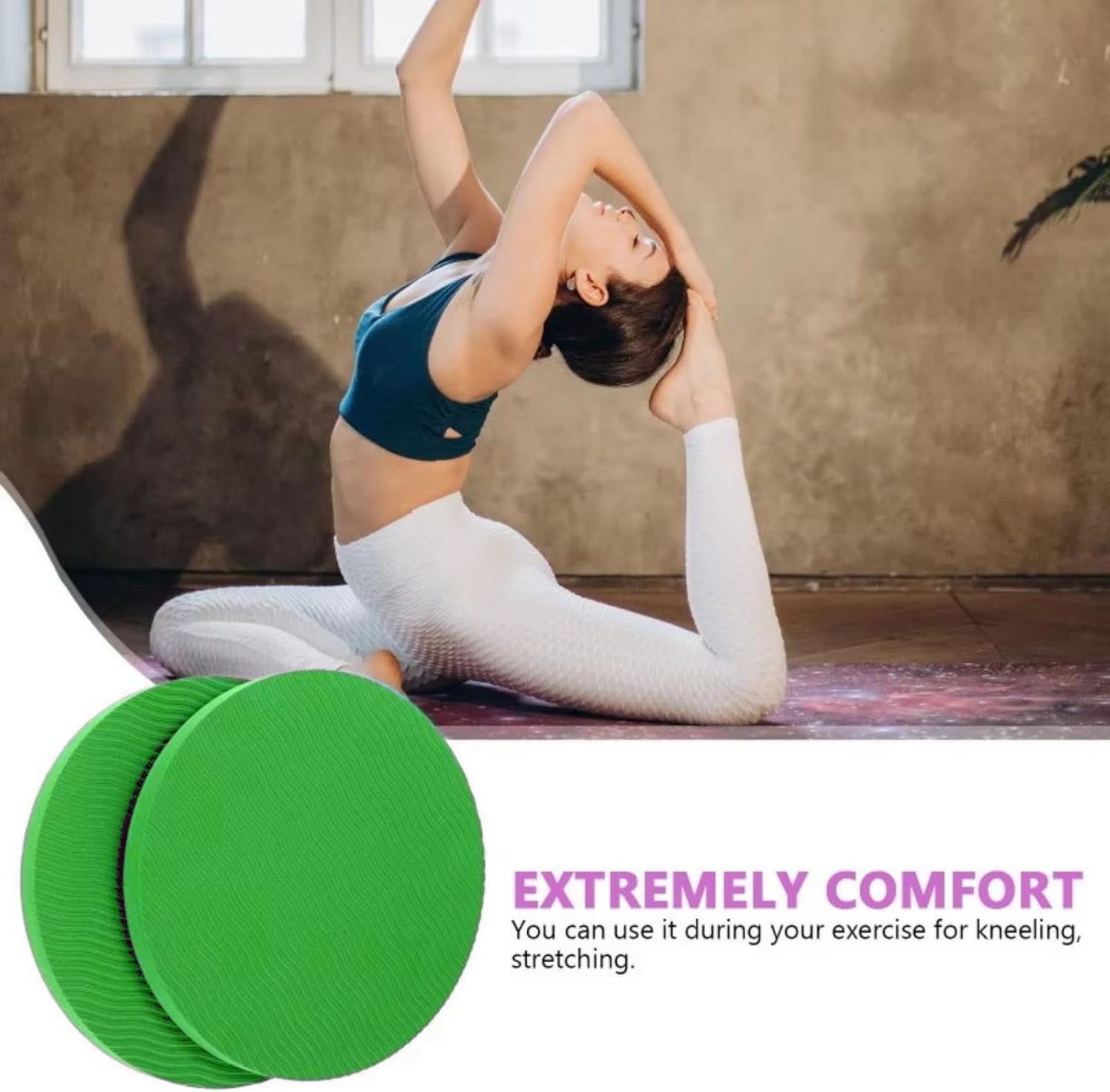 2-piece set yoga knee pads and exercise mats - super thick anti slip support for thick boards, gardening, push ups, knees, Pilates, and floor exercises - knees, elbows, wrists