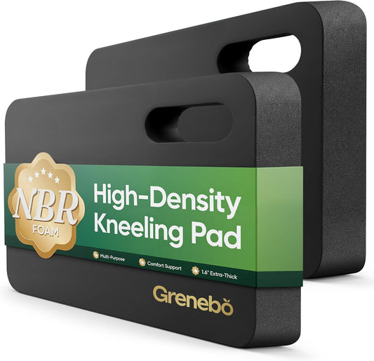 Grenebo High-Density NBR Foam Garden Kneeling Pad, 1.6" Extra Thick Gardening Pads for Kneeling, Ultra Soft Kneeling Pads for Gardening, Work, Exercise, Yoga, 17.3×11×1.6 in (2, Pink Purple)