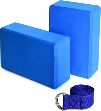 Yoga Blocks Yoga Strap Set EVA Yoga Blocks with Strap for Yoga Pilates Meditation