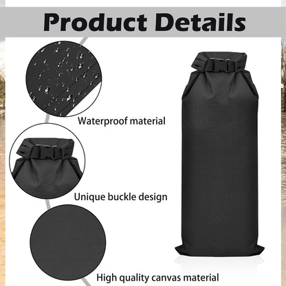 8 Pcs Flood Water Sand Bags Waterproof Sandbags Barrier Reusable Sand Bags with Insert Buckle Flood Protection for Home Door Window Basement Garage Rain Water Control, 28 x 11 Inch(Black)