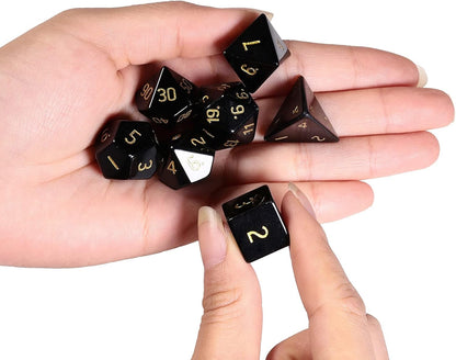 mookaitedecor 7 PCS Blue Howlite Turquoise Crystal Polyhedral DND Dice Set, Polished Tumbled Stones Dices for RPG MTG Table Games Home Decoration