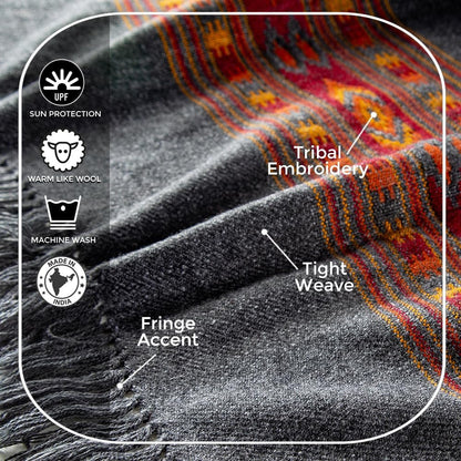 Meditation Shawl or Blanket, Exotic Shawl/Wrap, Oversize Scarf or Stole. Unisex