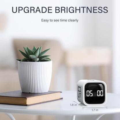 Rotating Pomodoro Timer 5, 25, 10 50 Minutes Preset, Desk Productivity Flip Timer, ADHD Tool Cube Countdown Stopwatch, Vibration/High/Low Volume/Custom Modes, for Work, Study, Back to School, Kitchen