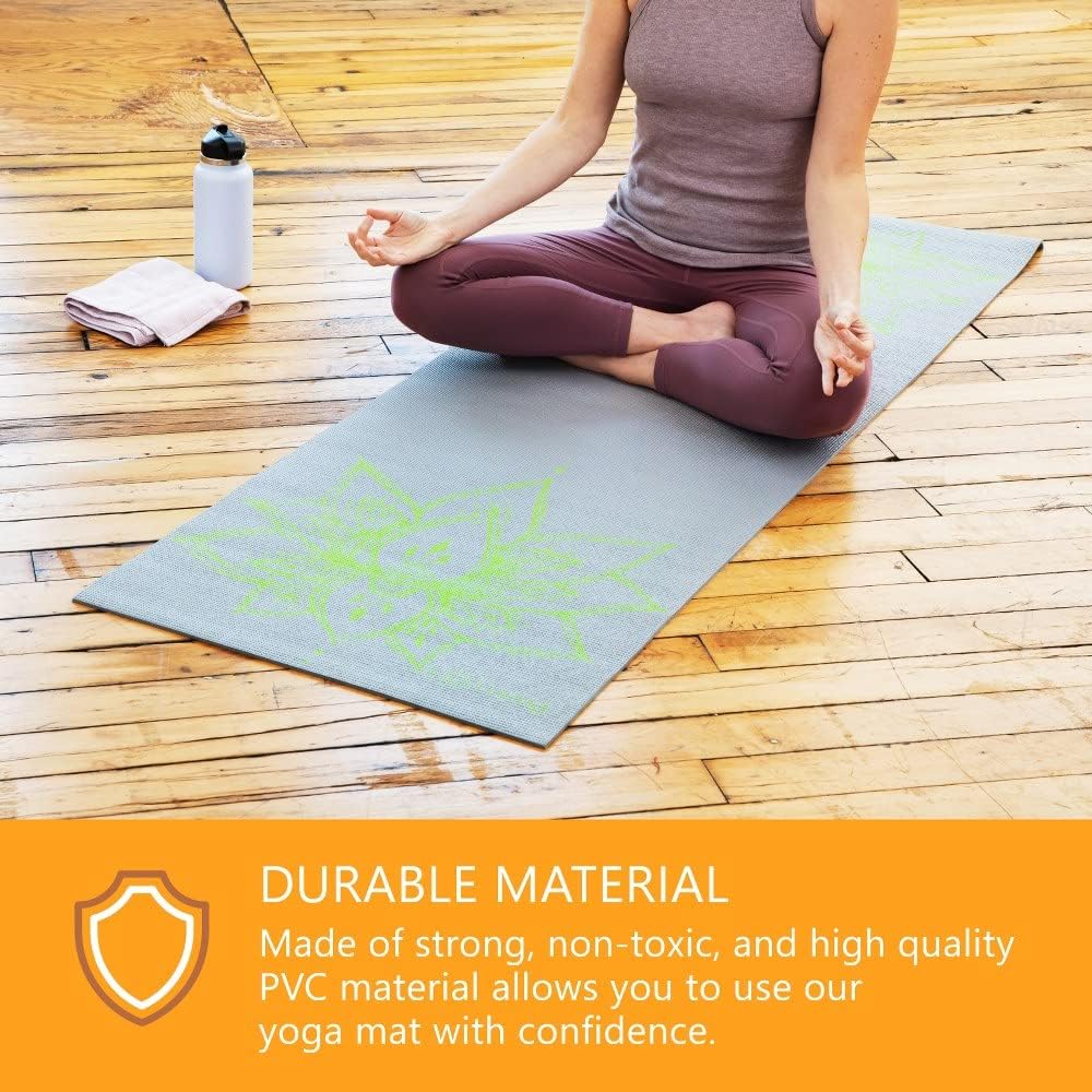 Sol Living Travel Yoga Mat - Natural Tree Rubber for Extra Grip - Non-Slip, Foldable, Eco-Friendly - Perfect for On-the-Go Yoga, Pilates, Fitness, Meditation - 24" x 72", Green
