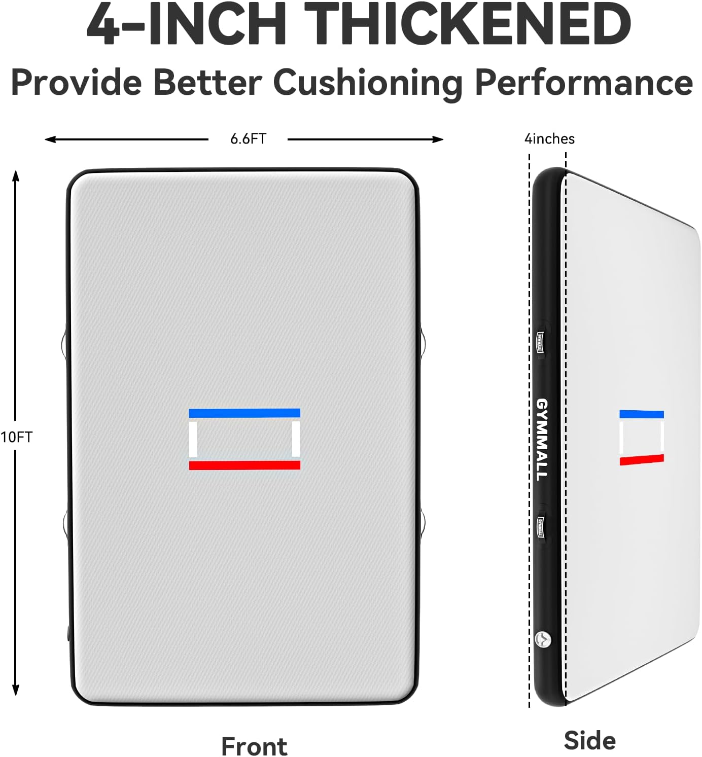 Wrestling Mat Inflatable 5FT/6.6FT/10FT/13FT/16.5FT, Foldable 4" Thick Jiu Jitsu Mats for Home Outdoor Indoor, Waterproof PVC Mat for Gymnastics, Water Yoga, PE Training, BJJ, MMA, Grappling