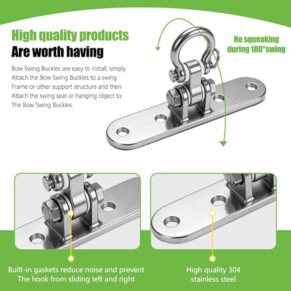 Heavy Bag Hanger,Stainless Wall Ceiling Mount Hook 180°/360° Rotation Wood Beam Holder Body Weight Strength Training Systems, Aerial Yoga Swing & Hammock
