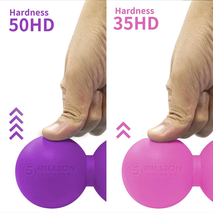 5BILLION FITNESS Peanut Massage Ball - Double Lacrosse Massage Ball & Mobility Ball for Physical Therapy - Deep Tissue Massage Tool for Myofascial Release, Muscle Relaxer, Acupoint Massage