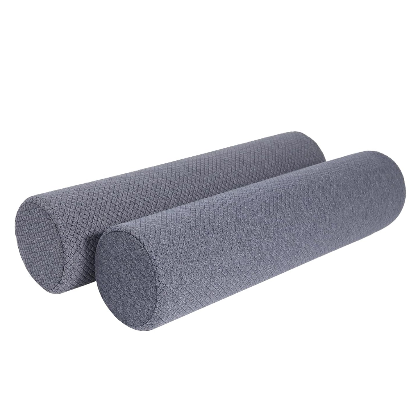 2 Pack Round Massage Table Bolster Pillow Pad, Bolster Pillow, Round Pillows, Suitable for Earthlite Massage Table (Grey, 7.8''x19.6'')
