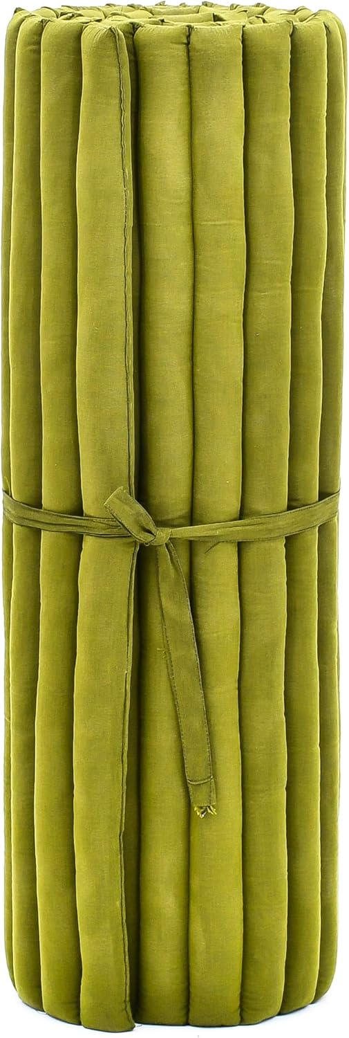 Leewadee - Kapok Roll Mat – Handcrafted Folding Sleep & Relaxation Mattress from Thailand, Ideal as Guest Bed, Camping Mat, Yoga Mat or Traditional Futon, 75 x 39 inches, Anthracite