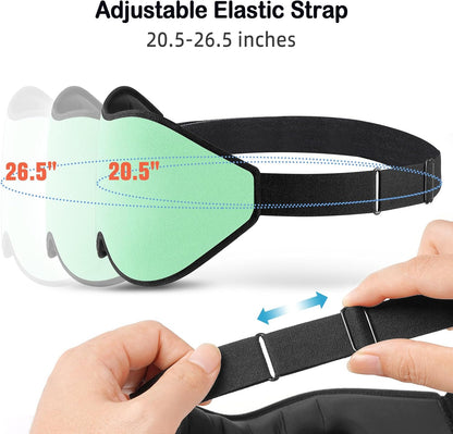 LitBear Sleep Mask for Side Sleeper Women Men, Eye Mask for Sleeping Light Blocking, 3D Contoured Cup Sleeping Mask, Soft Breathable Sleep Eye Mask with Adjustable Elastic Strap for Travel