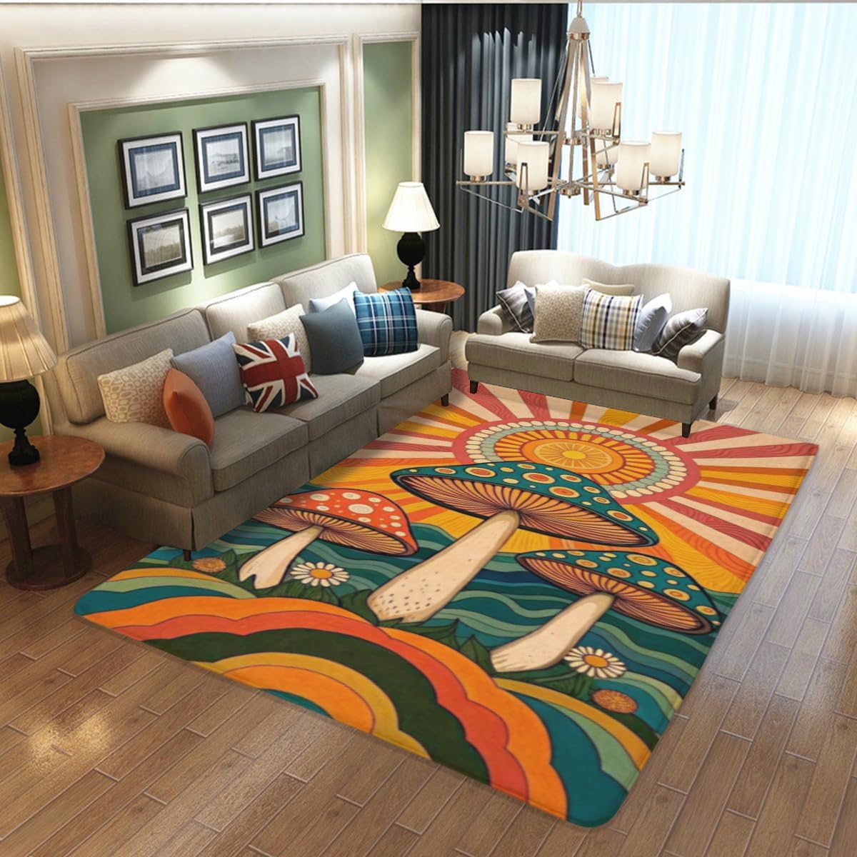 Butterfly Carpet Area Rug - Lovely Butterflies Printed Carpets for Kids Butterfly Theme Living Room Indoor Bedroom Decor Soft Polyester Yoga Mat 2'x3'
