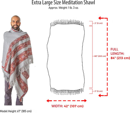 Meditation Shawl or Blanket, Exotic Shawl/Wrap, Oversize Scarf or Stole. Unisex