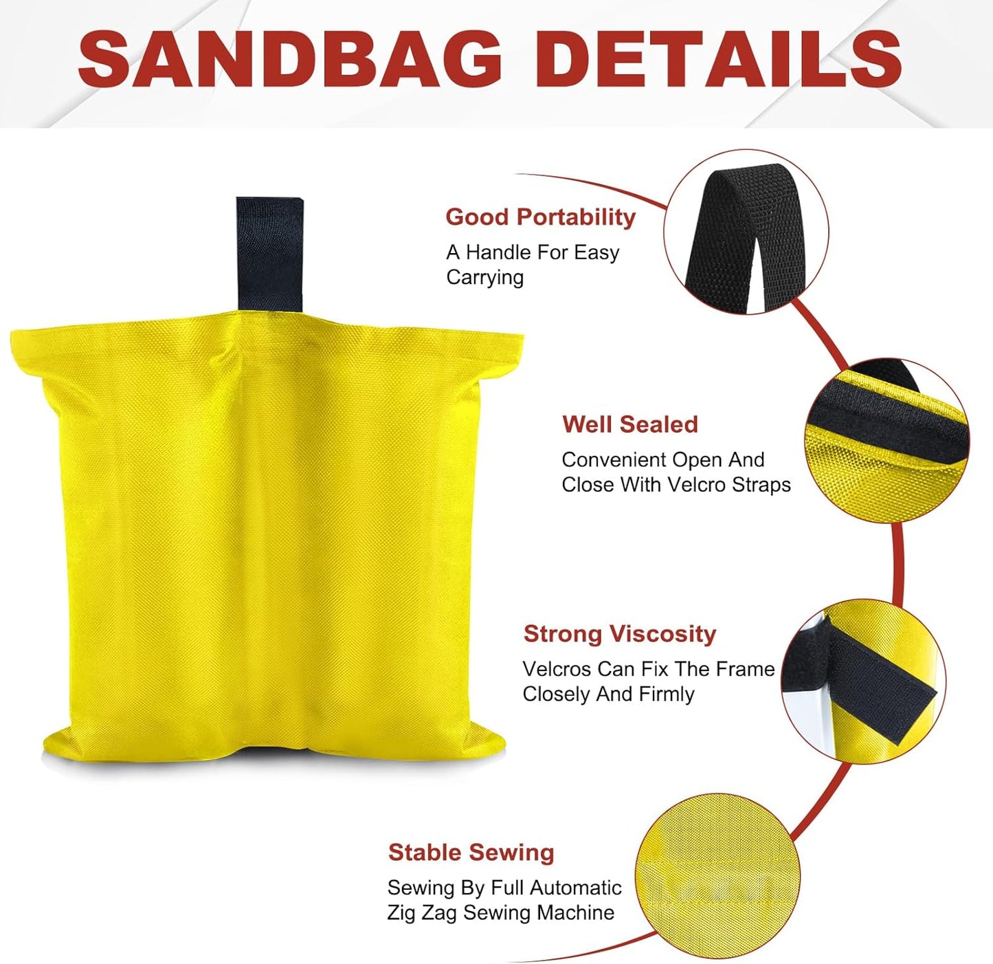 ABCCANOPY Canopy Weights 120 LBS Gazebo Tent Sand Bags,4-Pack Gray (Without Sand)