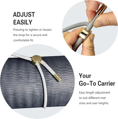 DAOSUN Yoga Mat Strap - 8MM Adjustable Paracord Carrier for Carrying Yoga Mats, Camping Pads & Blankets (Strap Only)