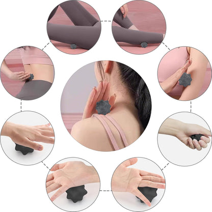 JIEJUNJI Massage Balls Set for Deep Tissue Muscle Relief, Trigger Point & Myofascial Release, Full Body Use for Back, Neck, Shoulder, Foot & Hip (Peanut Ball Set)