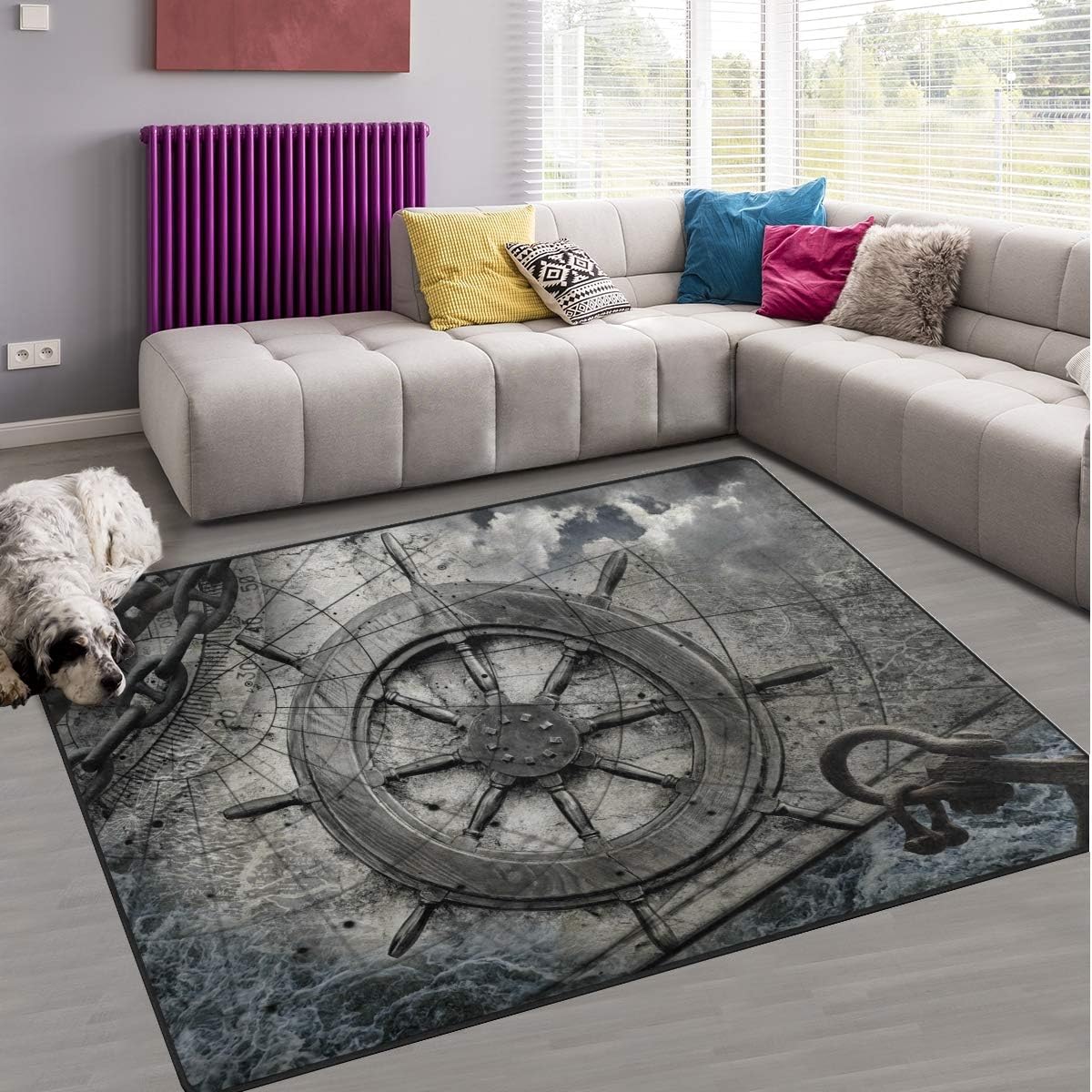 Sport Baseball Lace Non Slip Area Rug for Living Dinning Room Bedroom Kitchen, 5' x 7'(58 x 80 Inches), Sport Nursery Rug Floor Carpet Yoga Mat