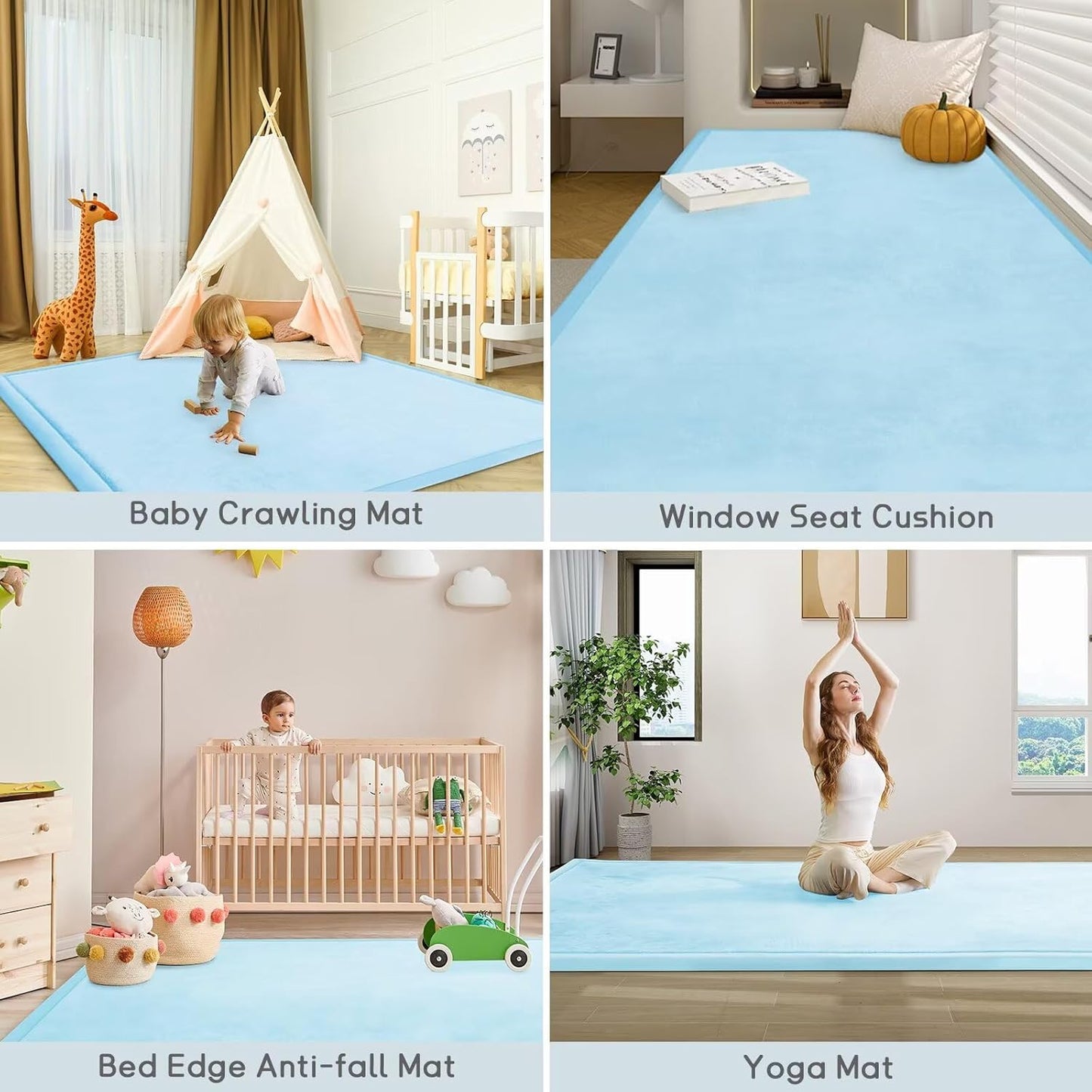 Baby Play Mat for Floor Nursery Rug Muscle Mat Area Rug Playroom Rug 79"x110" Playpen Mat Memory Foam 1.3" Thick Crawling Mat For Babies,Toddlers, Infants, Kids,Grey