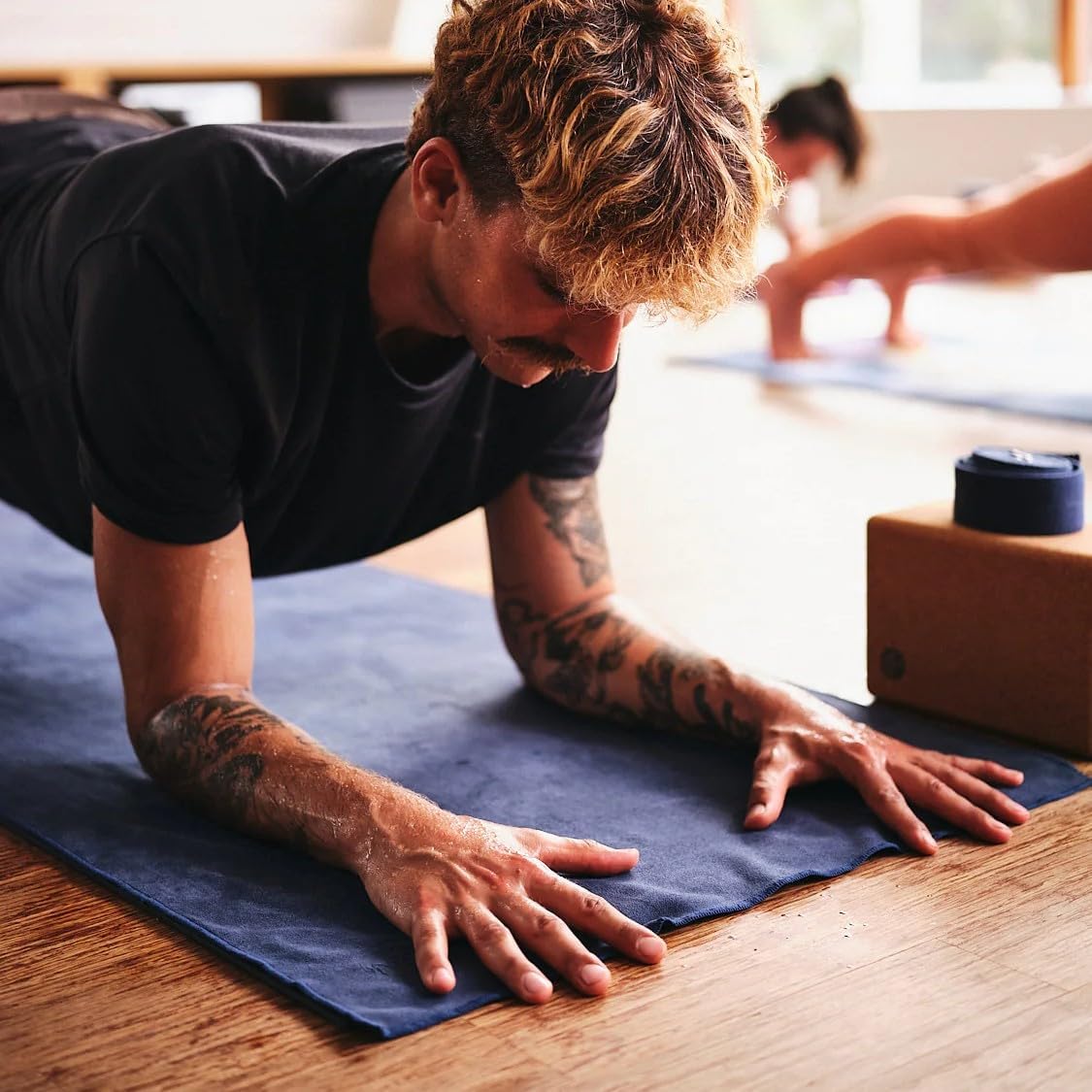 Manduka eQua Hot Yoga Mat Towel - 71" | Rapid Moisture Activated Grip | Ultra Soft Microfiber | Quick Dry | Lightweight, Travel Friendly Mat Layer | 71 x 24 inches | Thunder