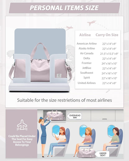 Gym Bag Womens Mens with Shoes Compartment and Wet Pocket Travel Duffel Bag for Women for Plane Sport Gym Tote Bags Swimming Yoga Waterproof Weekend Overnight Carry on Bag Hospital Holdalls - Colors C