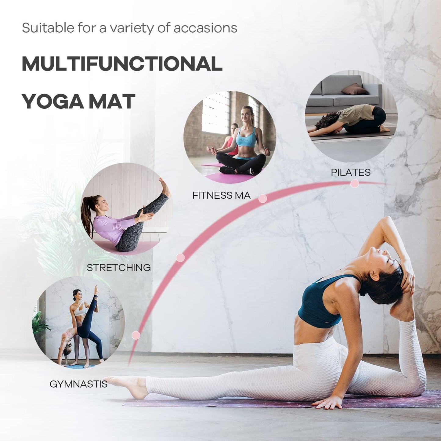 4 Pannel Folding Exercise Mat, 2 Inch Thick Gymnastics Mat 8’x4’, Gym Mat with Carrying Handles for MMA Yoga Stretching Gymnastics and Home Gym