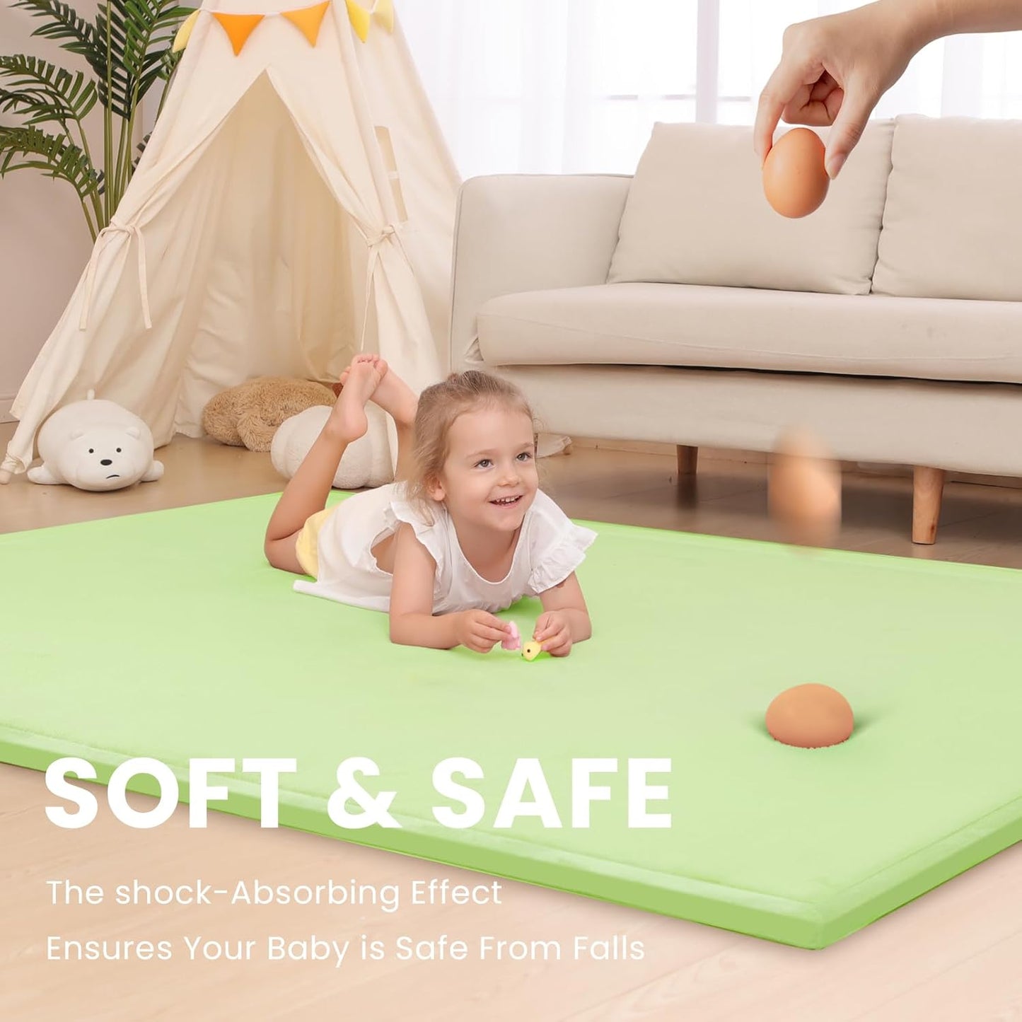 Baby Play Mat for Floor,1.3" Thick Memory Foam Tummy Time Mat,Soft Coral Velvet Nursery Rug,Large Non Slip for Crawling,Toddlers,Infants,Kids,Yoga & Tatami Style for Living Room(Dark Gray)