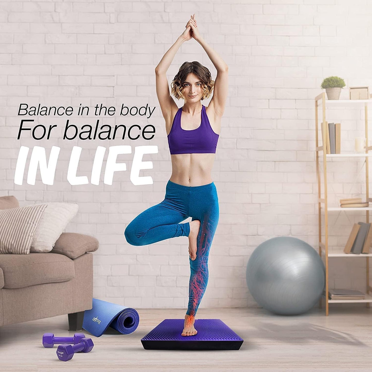 Yes4All Balance Pad, Nonslip TPE Foam Balance Pad with Upgraded Sizes - L, XL, XXL Balance Mat for Fitness, Yoga & Stability Training - Multicolor Options
