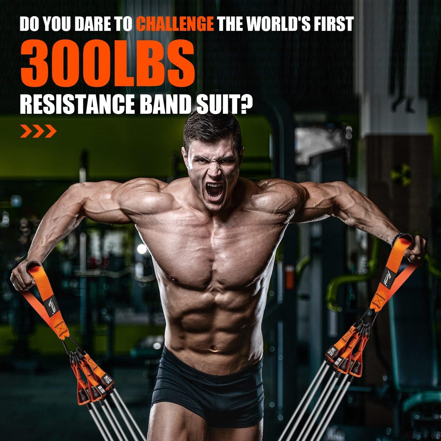 HPYGN Heavy Resistance Bands, 300LBS Exercise Bands for Working Out, Fitness Bands with Handles, Workout Bands for Men, Weight Bands Set for Muscle Training, Strength, Slim, Yoga, Home Gym Equipment