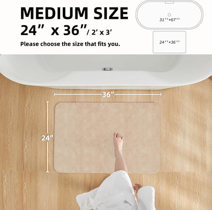 TYUU Bath Mat, Bathroom Rugs Non Slip Washable Thin Absorbent Quick Dry Bath Mat Fits Under Door Bathroom Floor Mat Perfect for Bath, Shower, or Sink 24"x36" Dark Grey