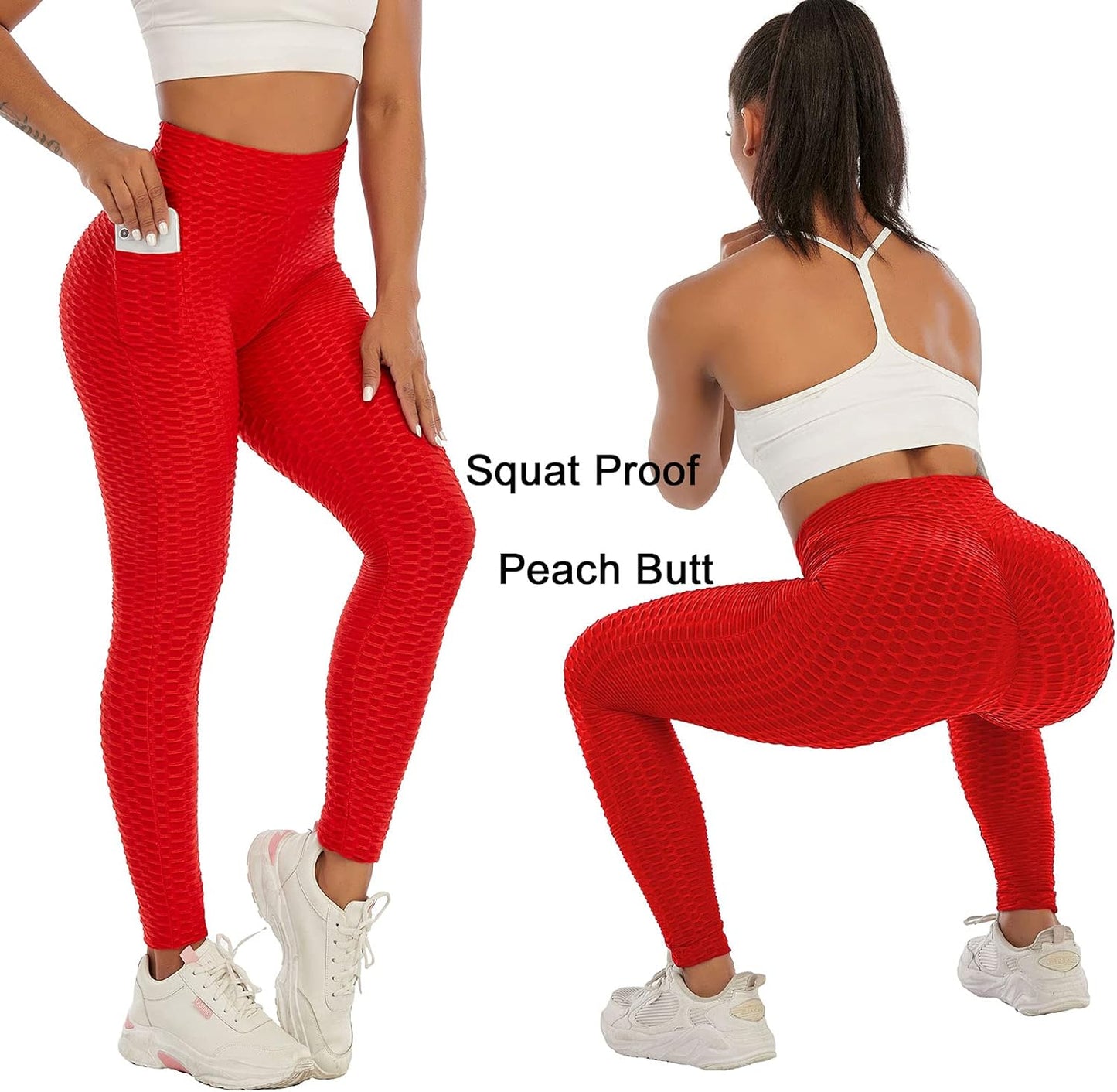 JGS1996 Butt Lifting Leggings for Women Tummy Control Workout Yoga Pants High Waisted Scrunch Booty Gym Tights